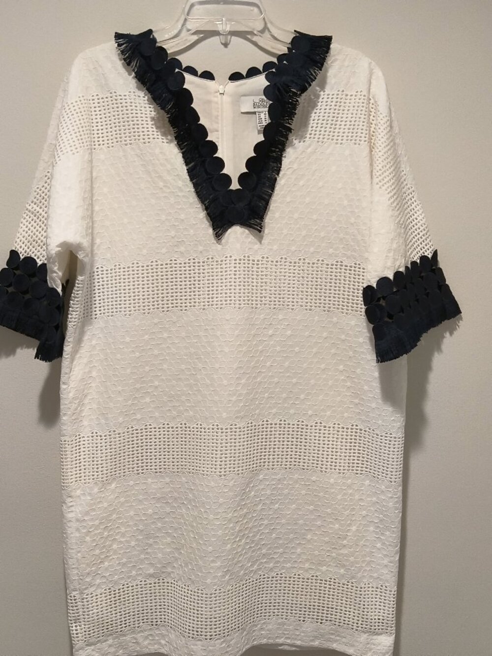 Belle Badgley Mischka white eyelet mini dress size 6